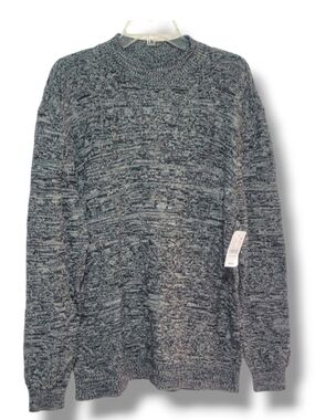 PacSun - Medium Unisex Crewneck Marbled Black & White Knit Sweater